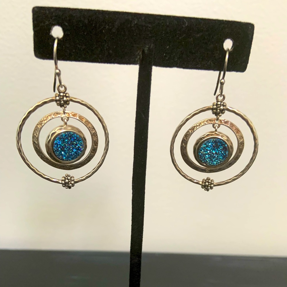 Michael Dawkins Druzy quartz silver 925 earrings